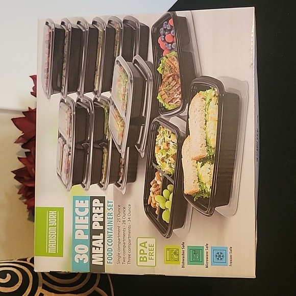 NWOT Madison York 30 Piece Meal Prep Food Container Set - Picture 1 of 3